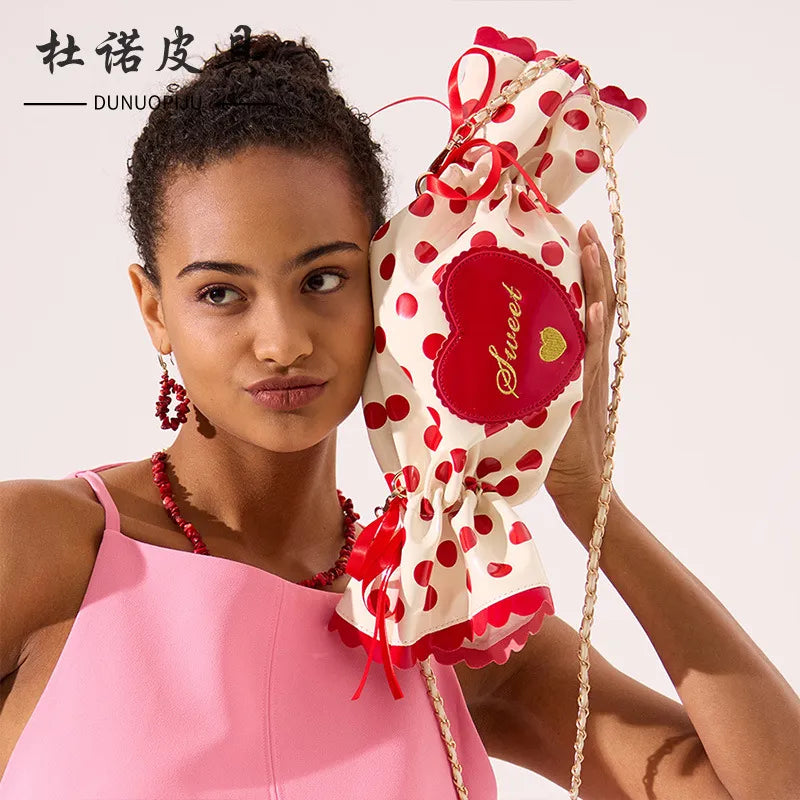 Berry-Sweet Bonbon Twist Candy-Shaped Bag