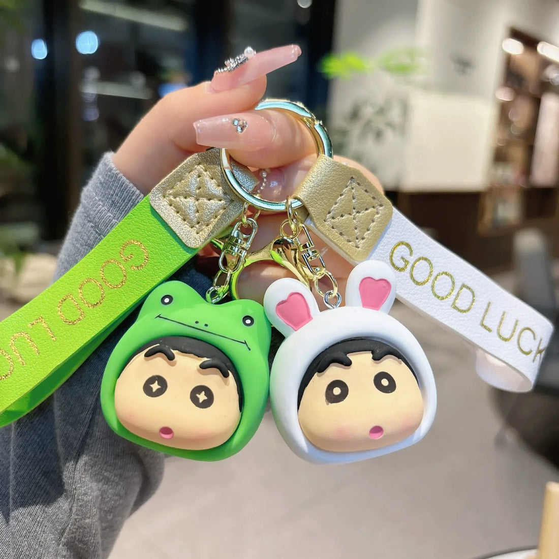 Goofy Shinichan Animal Head Keychain
