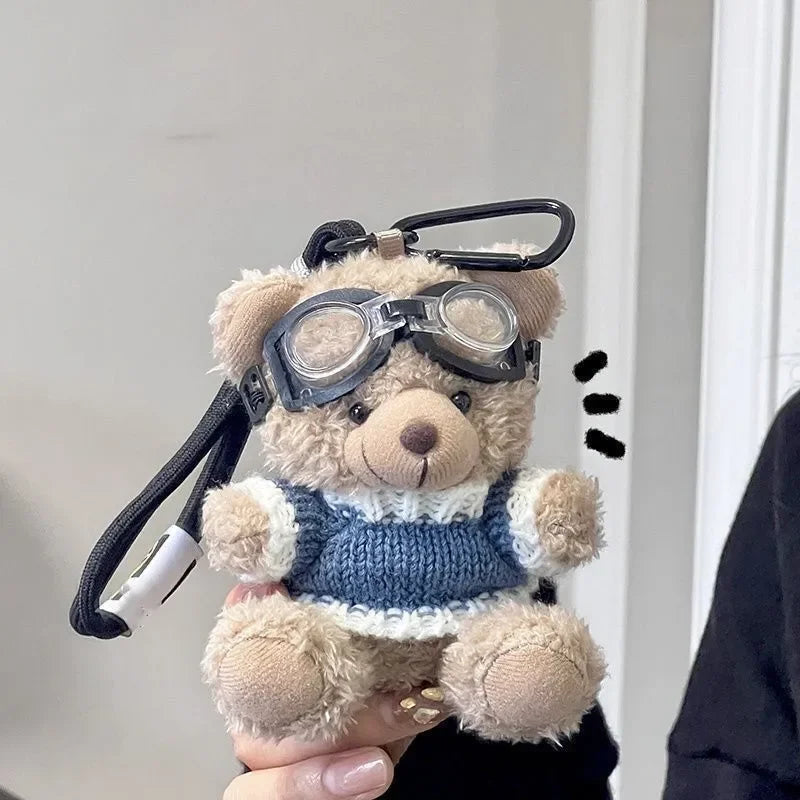 Flight Friend Pilot Bear Plush Keychain