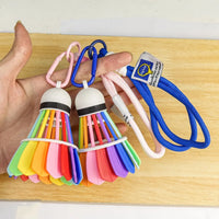Rainbow Shuttlecock Athletic Wristlet Keychain