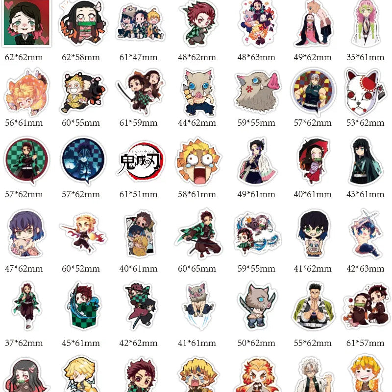 Demon Slayer Chibi & Battle Decal Sticker Pack (50 Pcs)