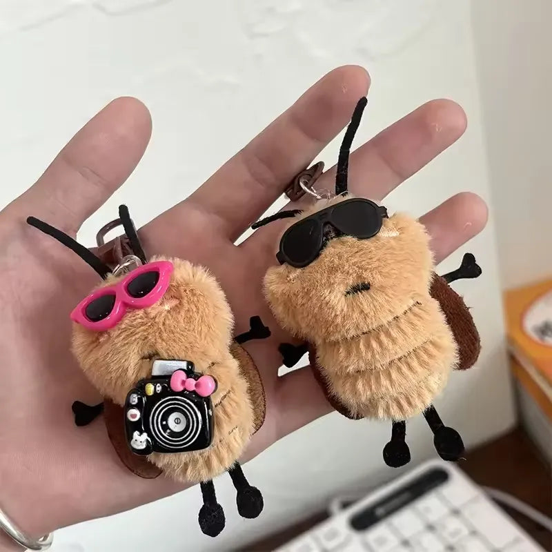 Creepy-Cute Cockroach Plush Keychain