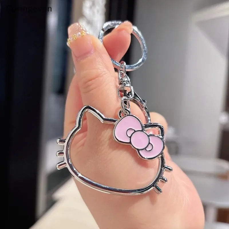 Hello KT Pretty Head Outline Keychain