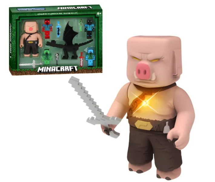 Minecraft Ender Dragon & Piglin Battle Set