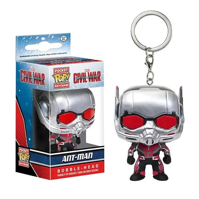 Funko Pop! Ant-Man keychain with packaging on a white background