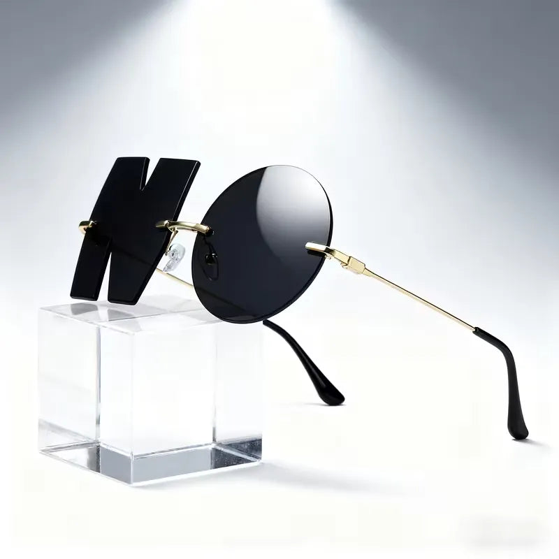 NO Letter Rimless Iridescent Glasses