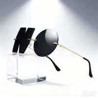 NO Letter Rimless Iridescent Glasses
