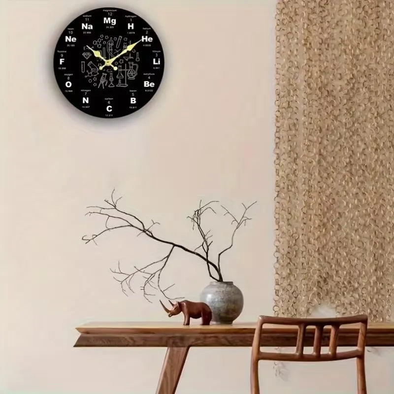 Quantum Silent Periodic Table Wall Clock