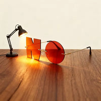 NO Letter Rimless Iridescent Glasses