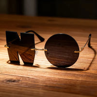 NO Letter Rimless Iridescent Glasses