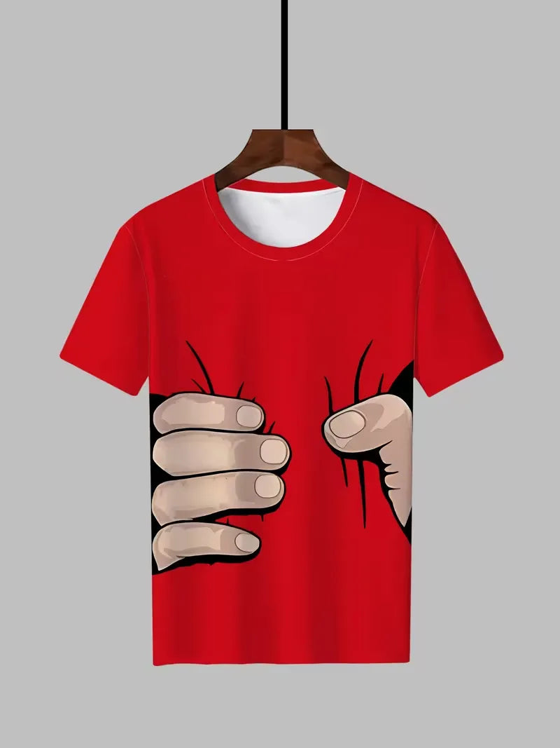 3D Giant Squeezing Hands Illusion T-Shirt