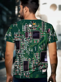 Cyberpunk Matrix 3D Circuit Board Summer T-Shirt
