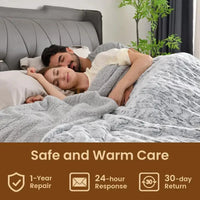 Velvet Warmth Dual-Control Heated Blanket
