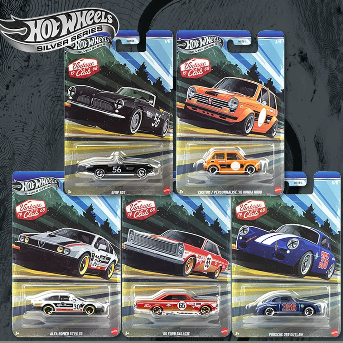 Hot Wheels SS HRT81 Vintage Club '68 Diecast Cars