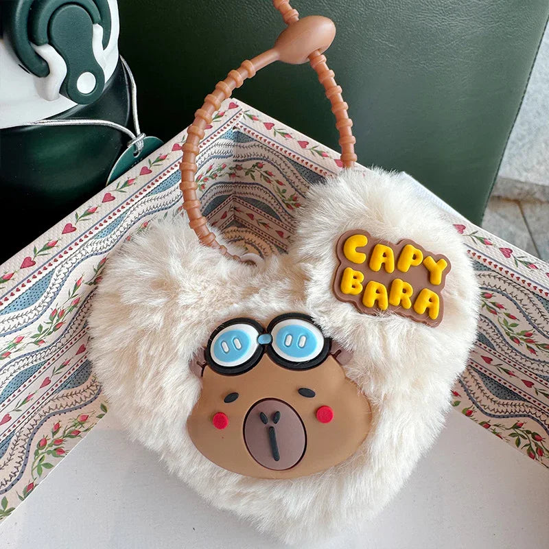 Capy Heart Plush Keychain