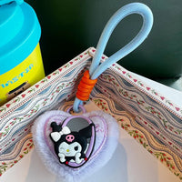 Peek-a-Boo Heart Plush Keychain