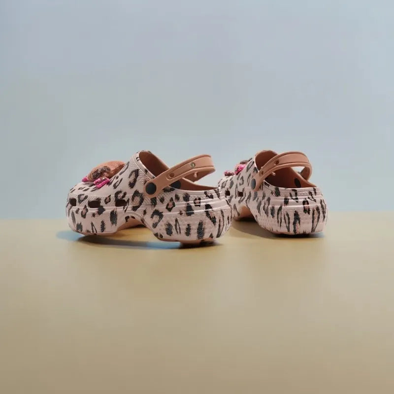 Hello Kitty Leopard Print Casual Comfortable Clogs