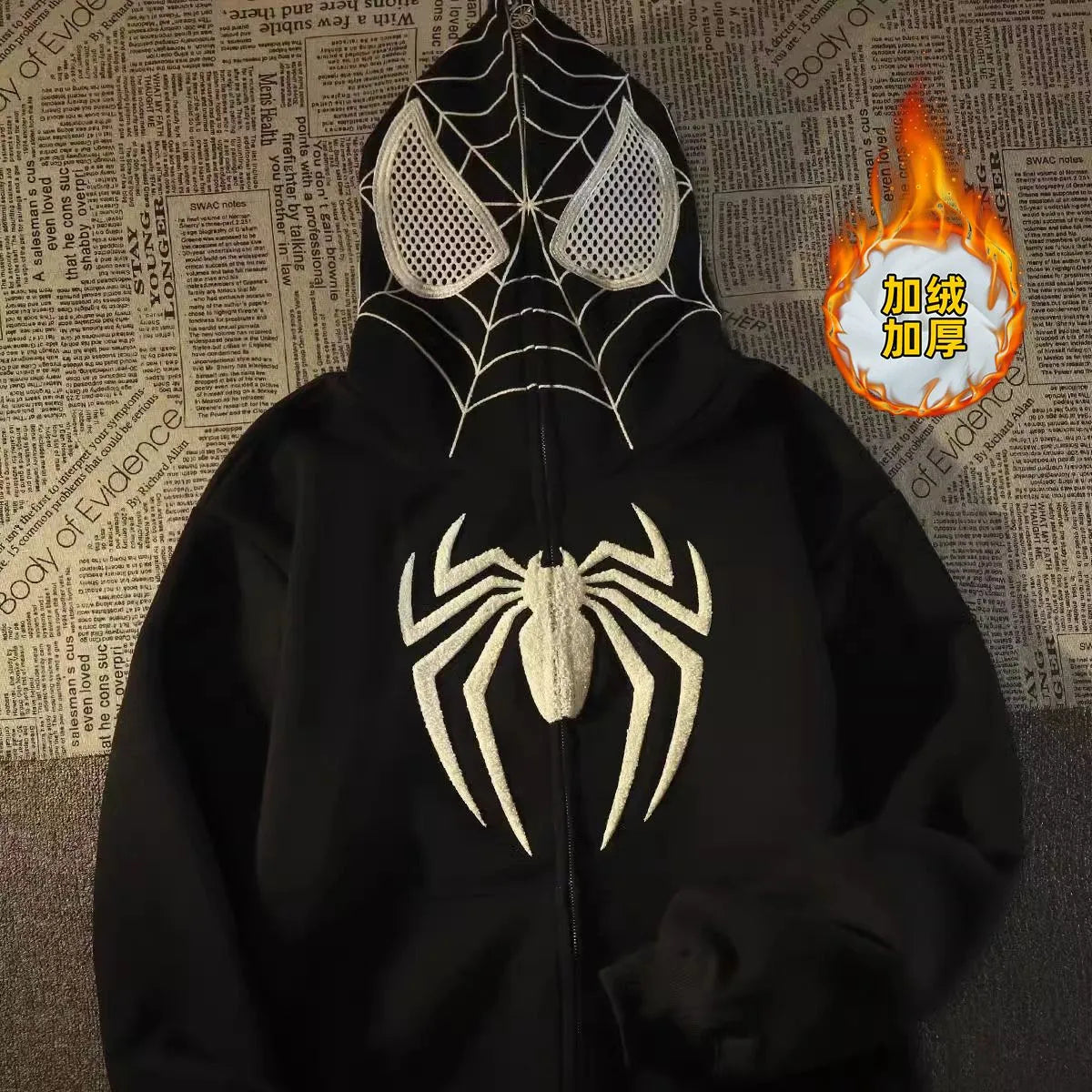 Spiderman Full Zip Mask Cosplay Hoodie
