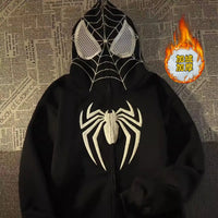 Spiderman Full Zip Mask Cosplay Hoodie