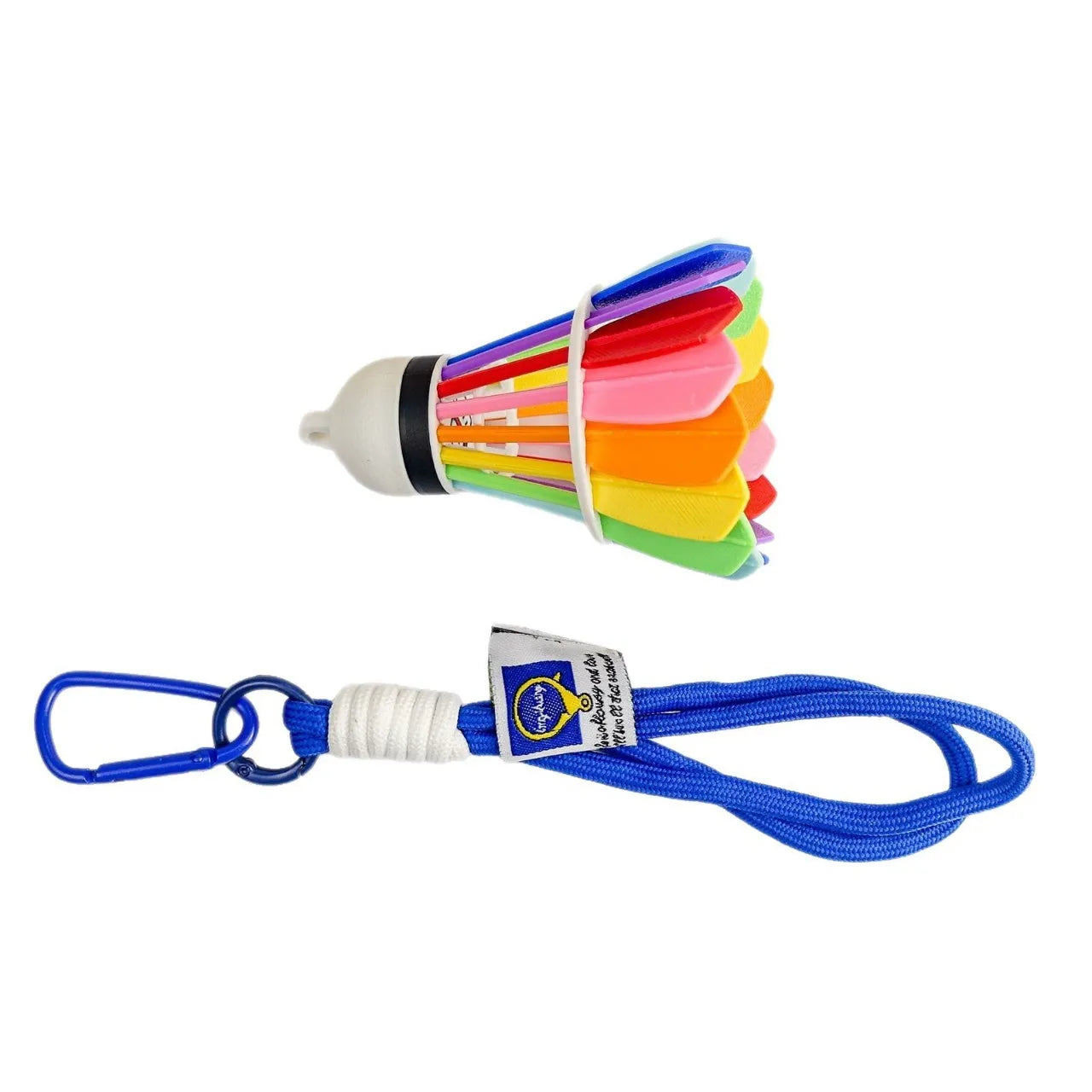 Rainbow Shuttlecock Athletic Wristlet Keychain