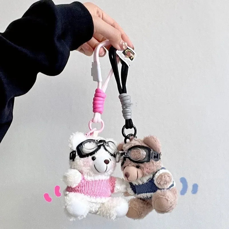 Flight Friend Pilot Bear Plush Keychain