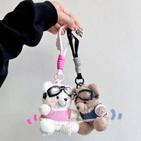Flight Friend Pilot Bear Plush Keychain