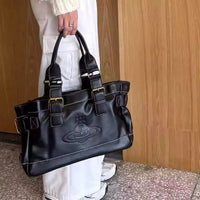VW Accord Black Vegan Leather Buckled Bag
