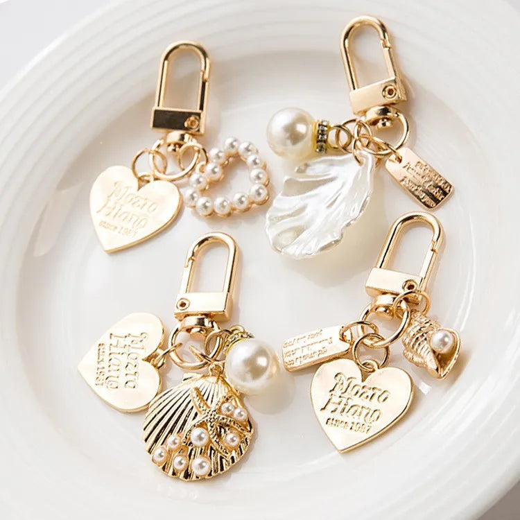 Baroque Pearl & Coastal Seashell Gold Charms