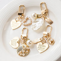 Baroque Pearl & Coastal Seashell Gold Charms