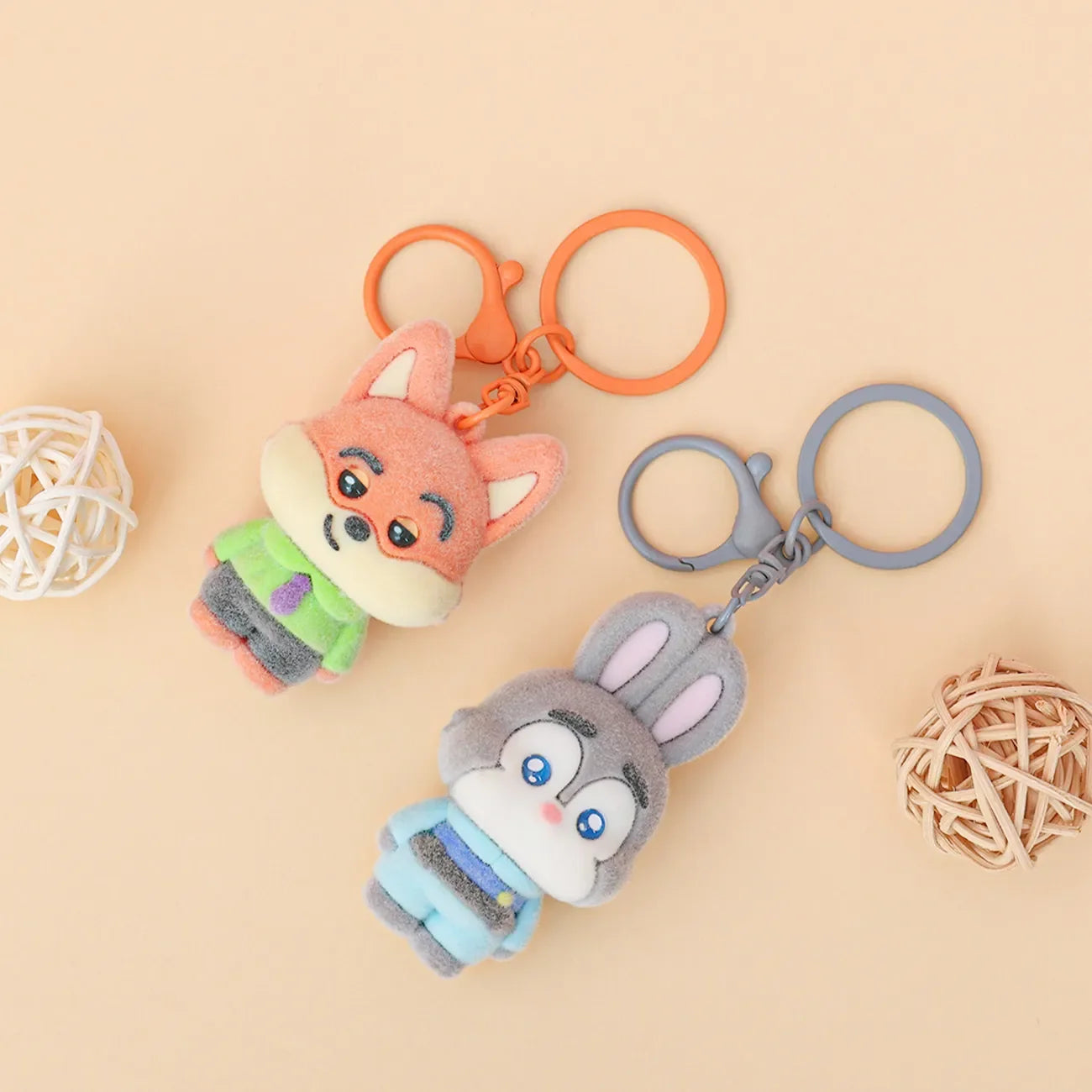 Zootropolis Flocked Detective Duo Keychain