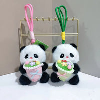 Blooming Panda Plush Keychain
