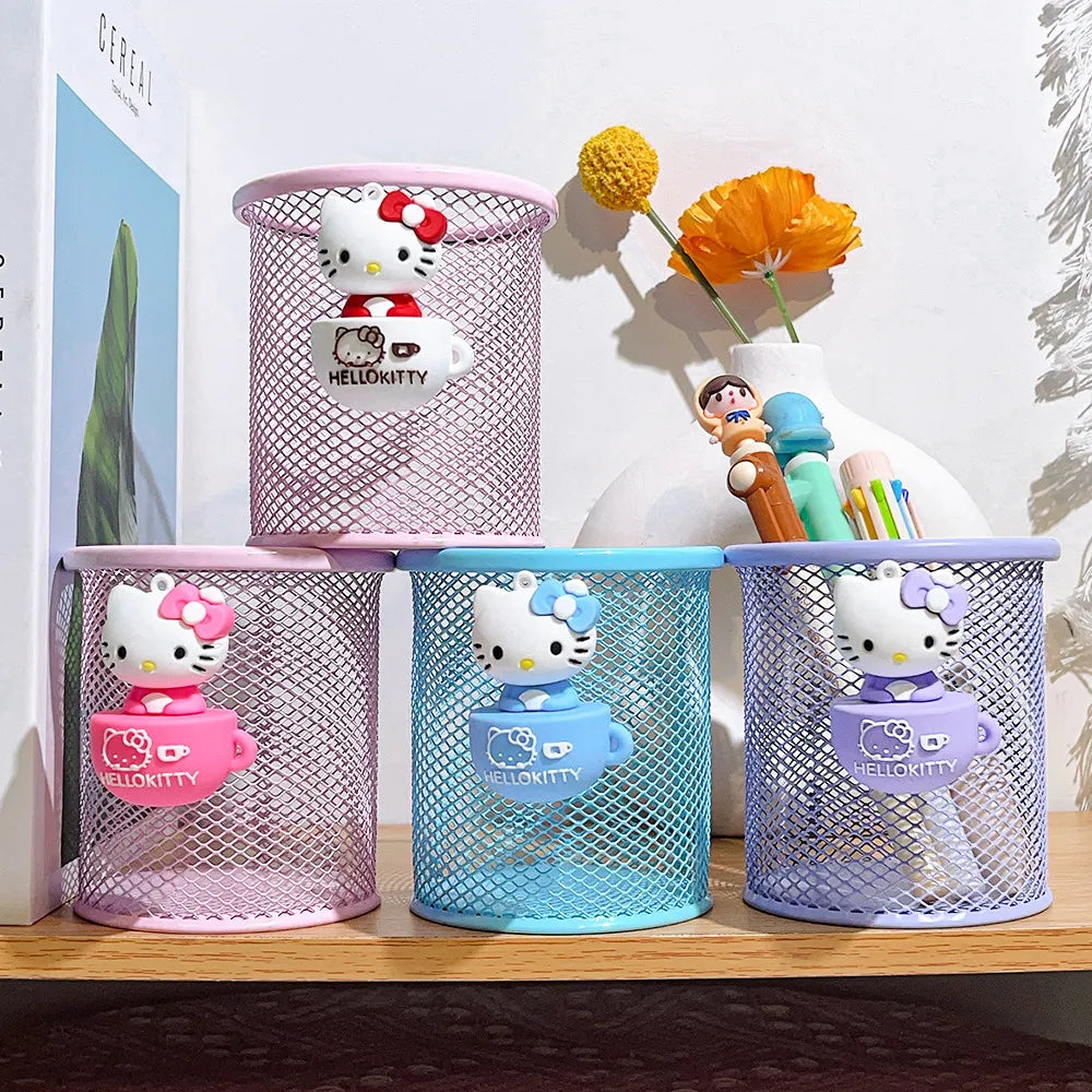 Hello Kitty Teacup Charm Pastel Wire Mesh Organizer