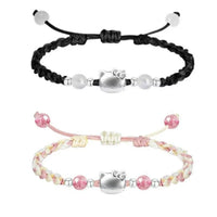 Hello Kitty Sterling Silver Braided Charm Bracelet