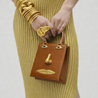 Surrealist Visage Premium Abstract Handbag