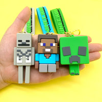 Minecraft 3D Block Mobs Silicone Keychain
