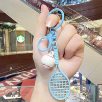 Grand Slam Pastel Tennis Racket & Ball 3D Keychain