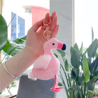 Flamingo Soft Feathers Plush Keychain