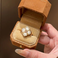 Four-Leaf Clover Mother of Pearl Ring