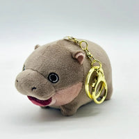 Moo Deng Pygmy Hippo Plush Keychain