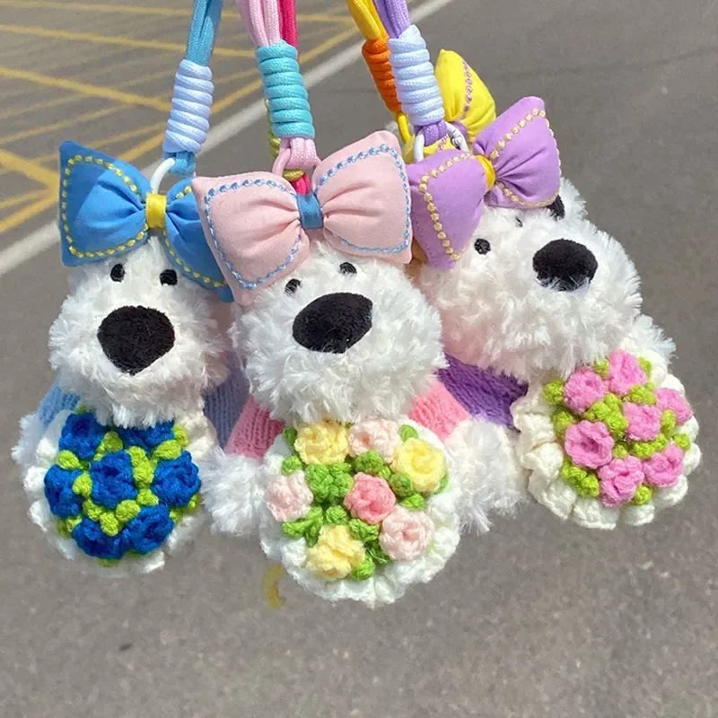 West Highland Floral Gift Plush Keychain