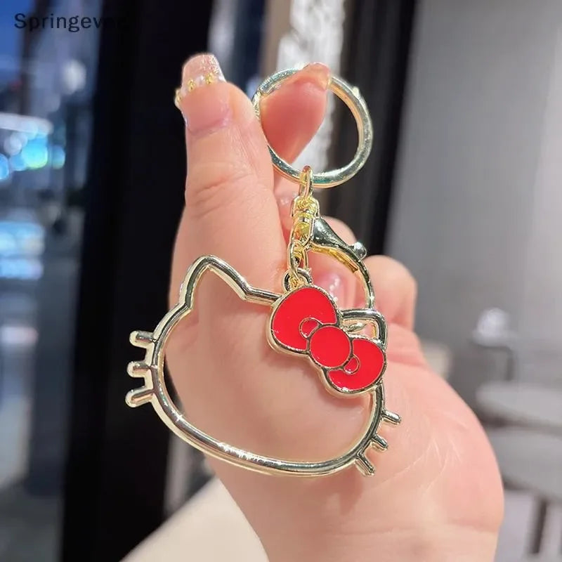Hello KT Pretty Head Outline Keychain
