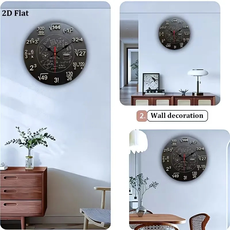 Quantum Dimension Mathematical Wooden Wall Clock