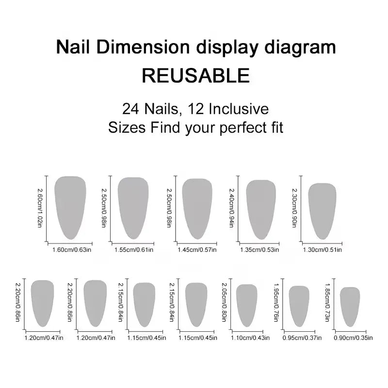 Crayon Sketch High-Gloss Press-On Nails