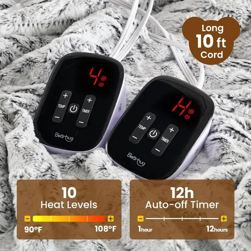 Velvet Warmth Dual-Control Heated Blanket