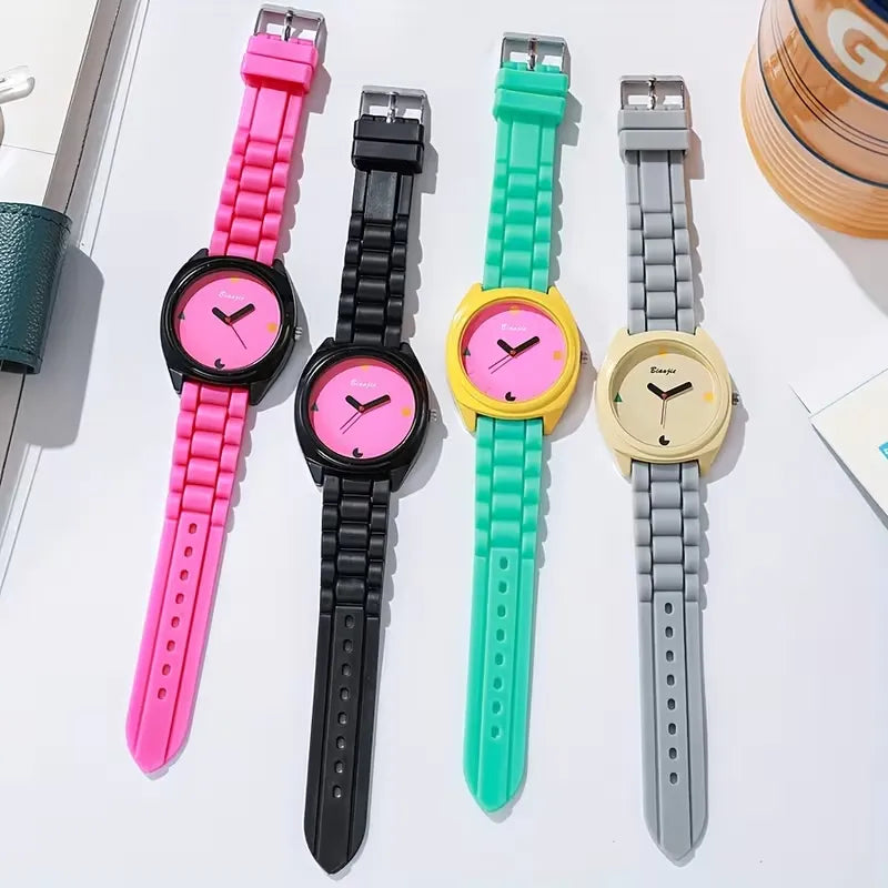 Vintage Neo-Pop Minimalist Color-Clash Watch