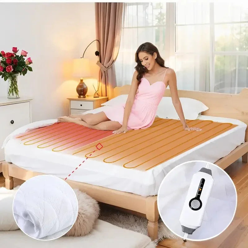 AuraWarmth Diamond Heat Mattress Pad