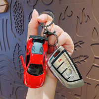 Pullback Die-cast Sports Car Keychain