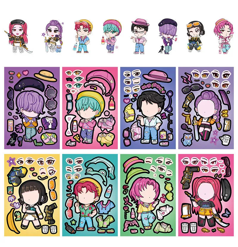 K-Pop Demon Hunters DIY Dress-Up Waterproof Sticker Pack