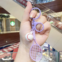 Grand Slam Pastel Tennis Racket & Ball 3D Keychain