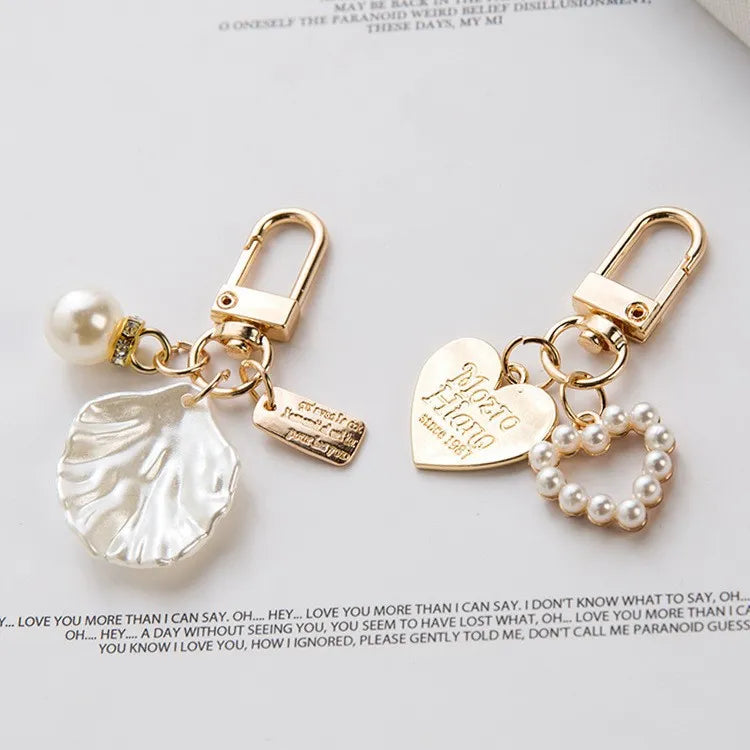 Baroque Pearl & Coastal Seashell Gold Charms